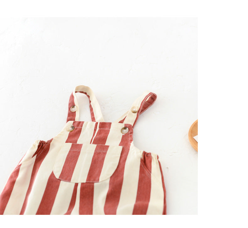 Unisex Baby Striped Letter Bibs With Adjustable Shoulder Straps