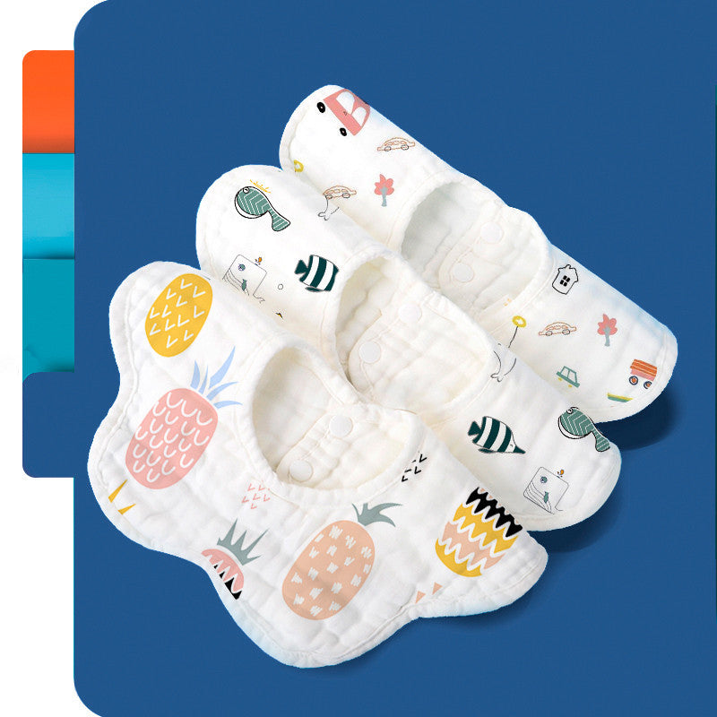 Rotating Flower Waterproof Soft Baby Bibs
