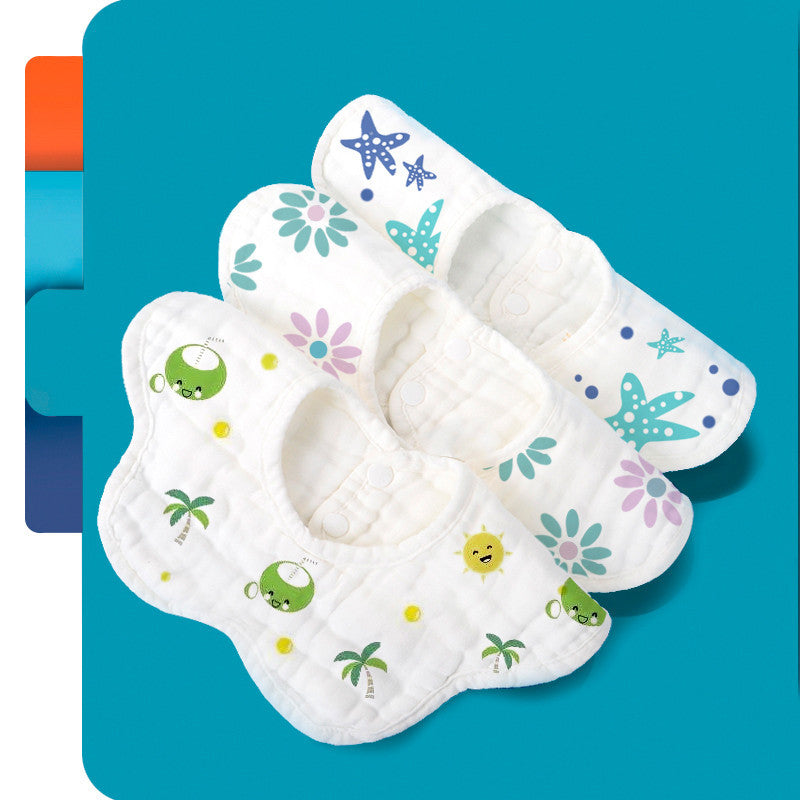 Rotating Flower Waterproof Soft Baby Bibs
