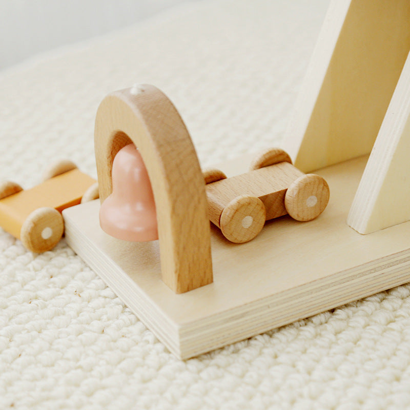 Baby Wooden Windmill Track Gliding Car Toy