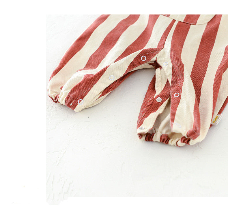 Unisex Baby Striped Letter Bibs With Adjustable Shoulder Straps