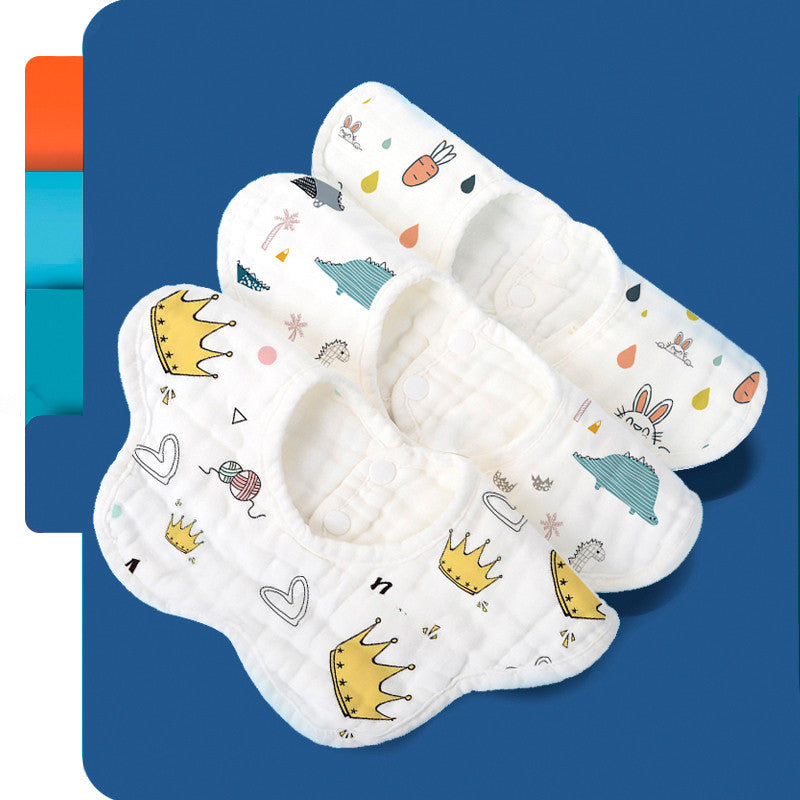 Rotating Flower Waterproof Soft Baby Bibs