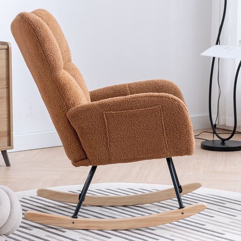 Comfy Wingback Golider Rocking Chair With Safe Solid Wood