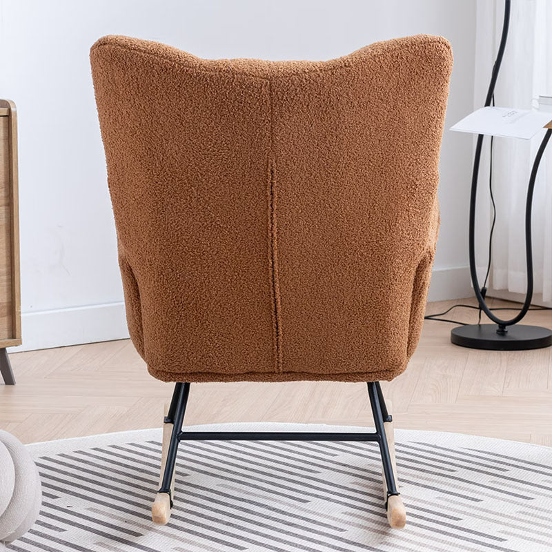 Comfy Wingback Golider Rocking Chair With Safe Solid Wood