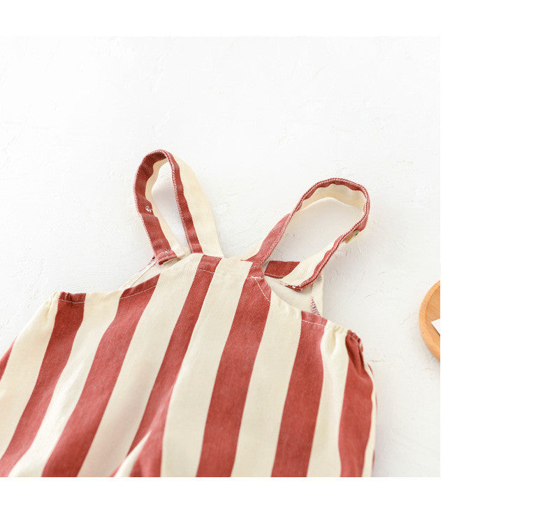 Unisex Baby Striped Letter Bibs With Adjustable Shoulder Straps