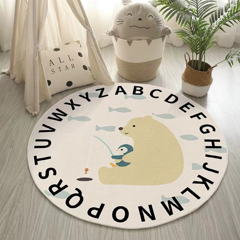 Round Cashmere-like Rug For bedroom