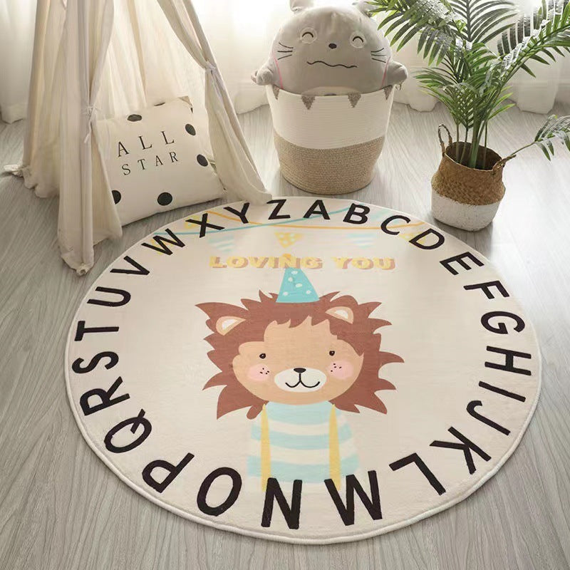 Round Cashmere-like Rug For bedroom