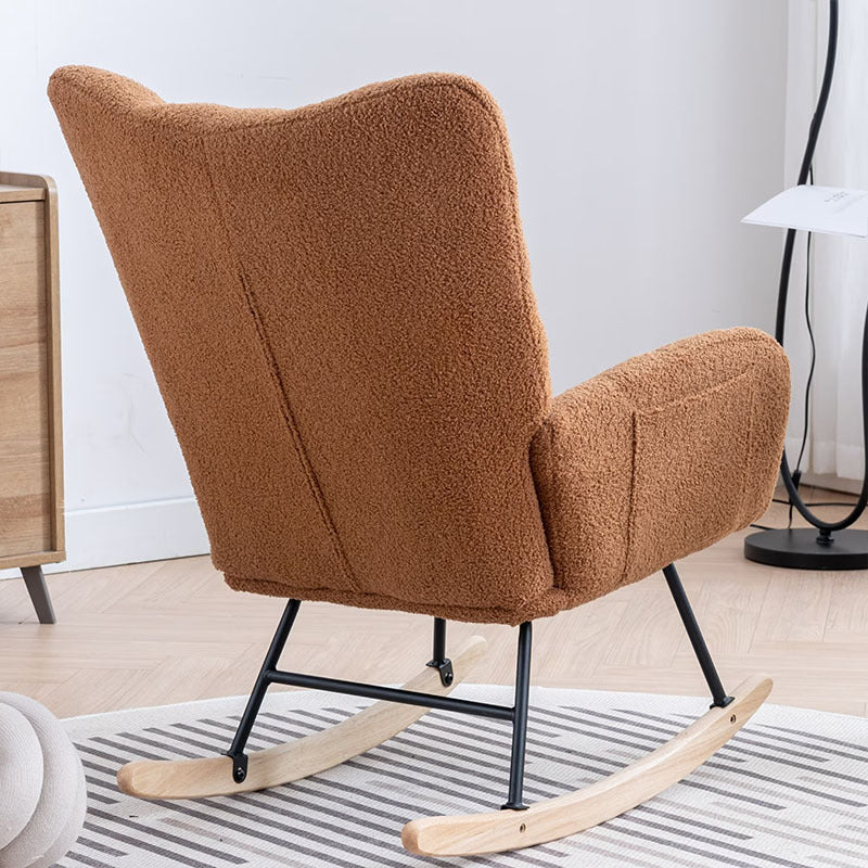 Comfy Wingback Golider Rocking Chair With Safe Solid Wood