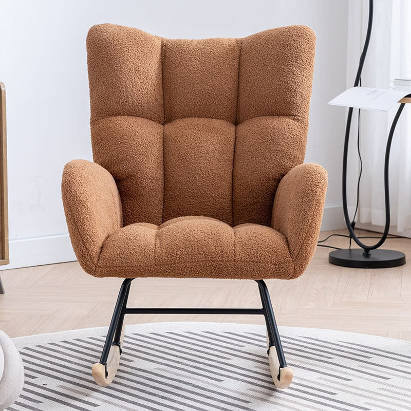 Comfy Wingback Golider Rocking Chair With Safe Solid Wood