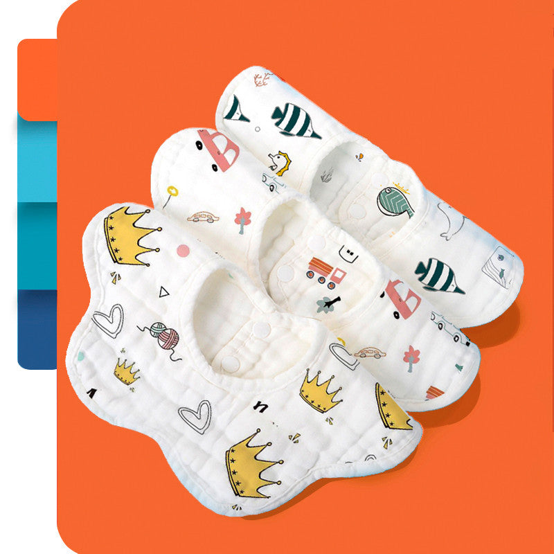 Rotating Flower Waterproof Soft Baby Bibs