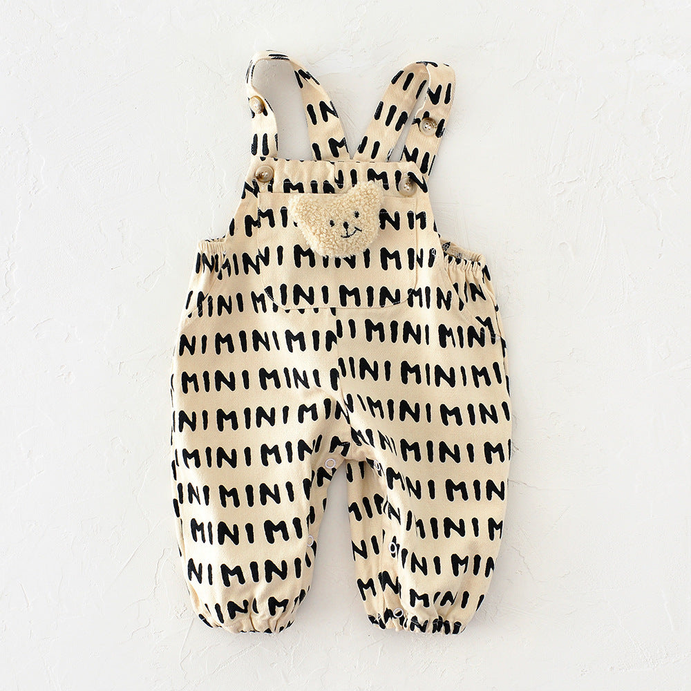 Unisex Baby Striped Letter Bibs With Adjustable Shoulder Straps