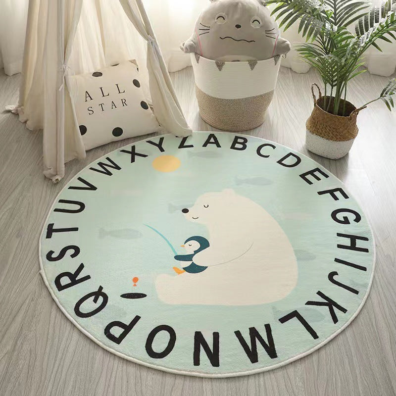 Round Cashmere-like Rug For bedroom