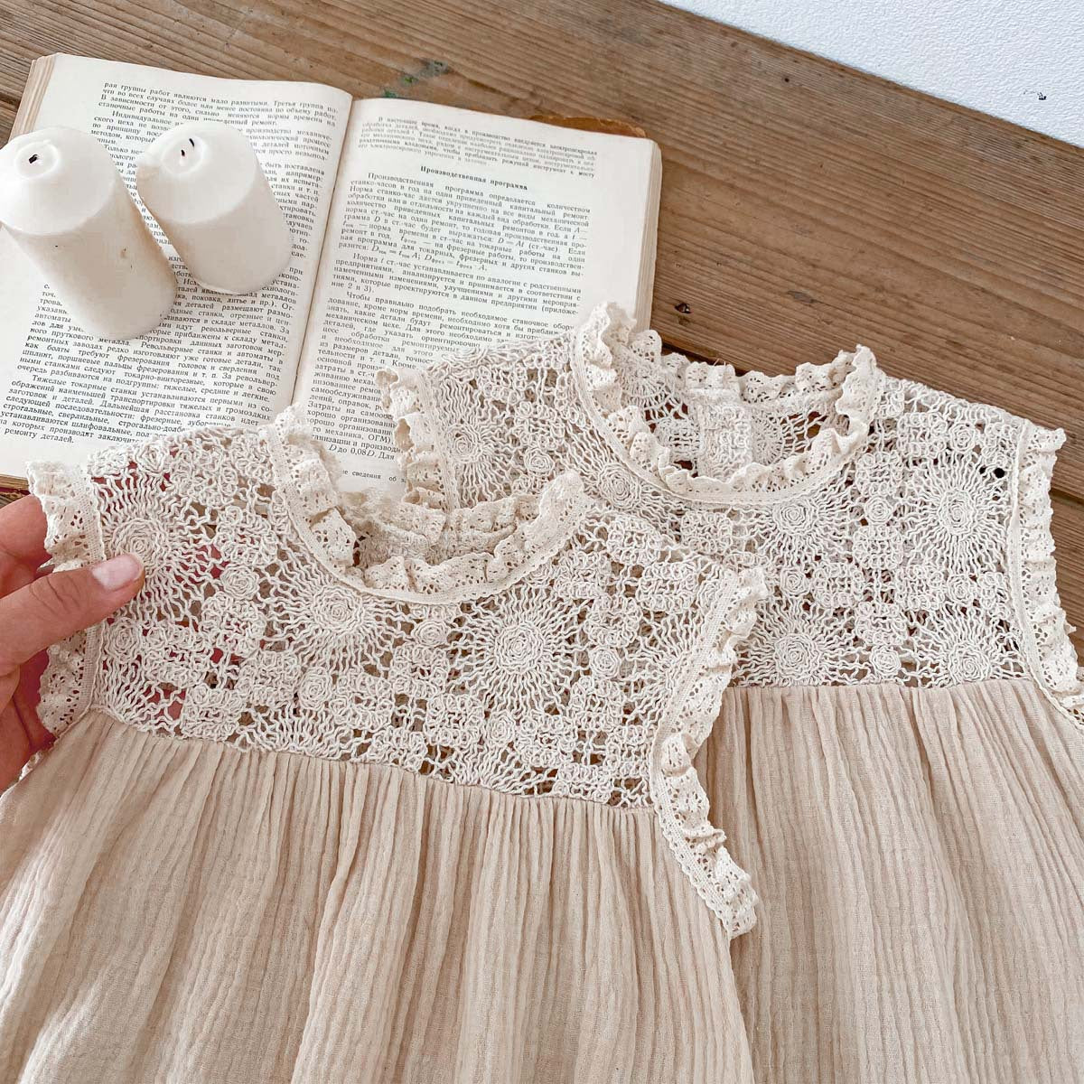 Baby Girl Waffle Lace Romper
